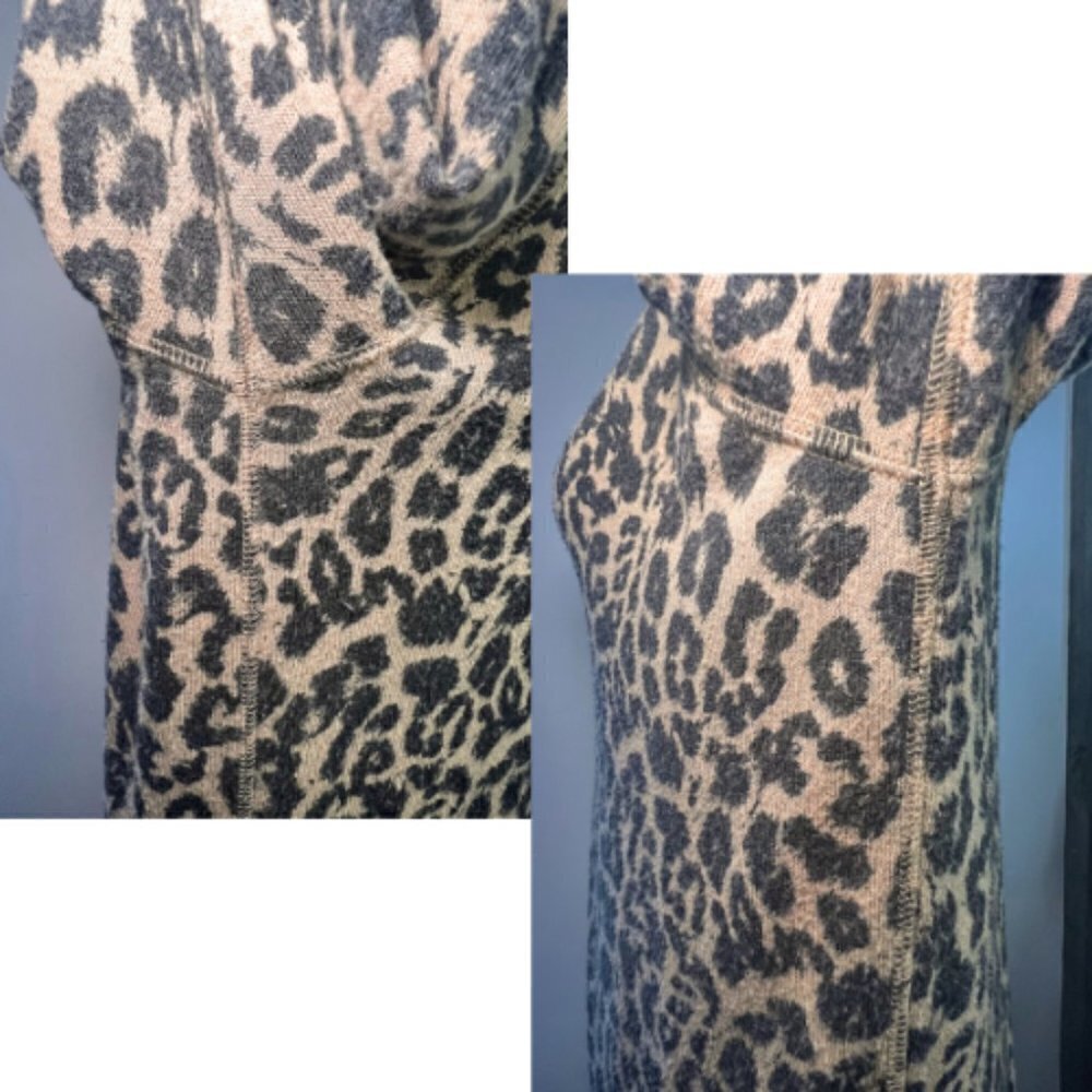 LNA Leopard Animal Print Raglan Brushed Knit Long Sleeve Top Size S - Picture 9 of 11